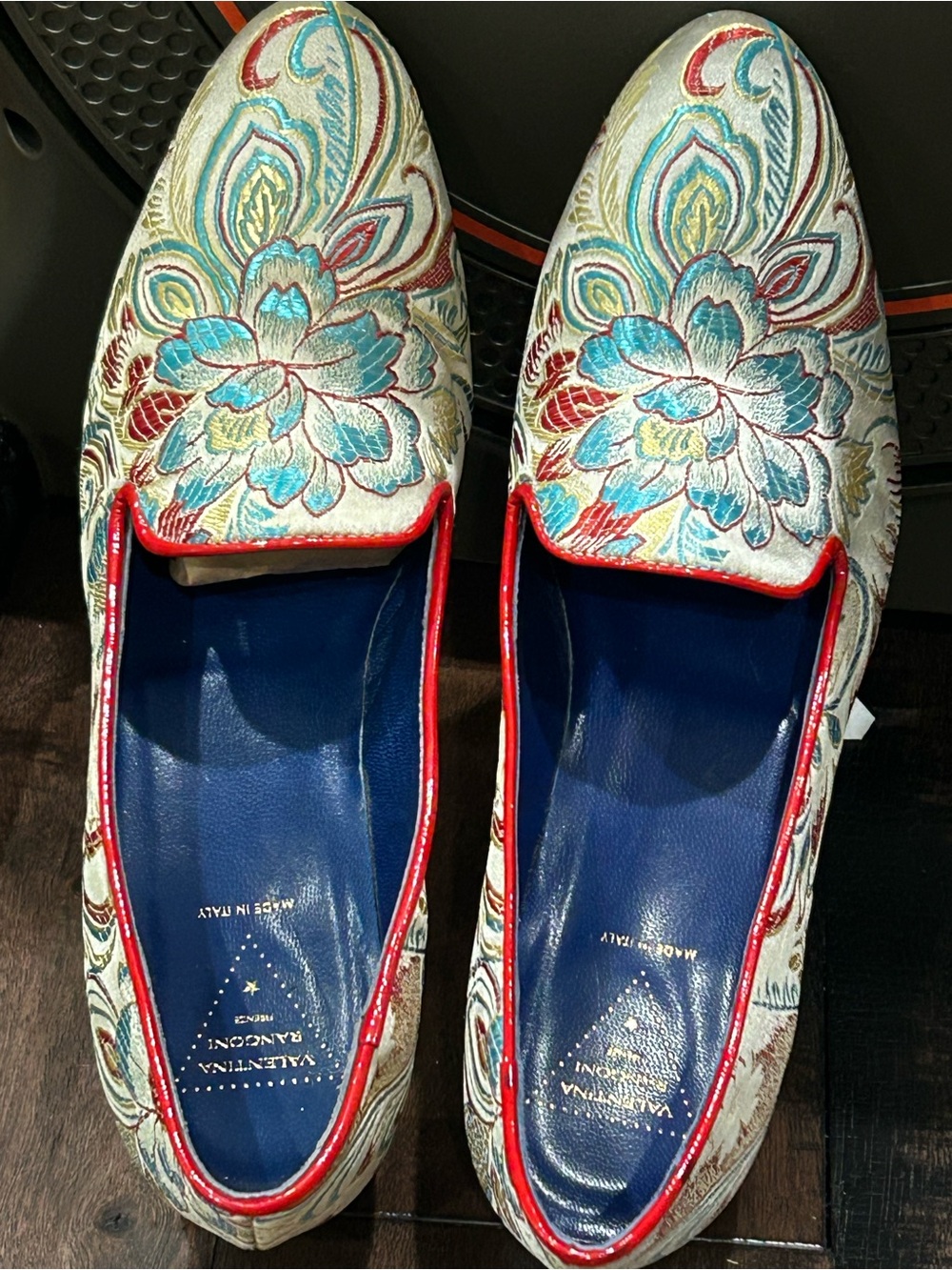 Amalfi Satin Jacquard Loafers by Valentina Rangoni